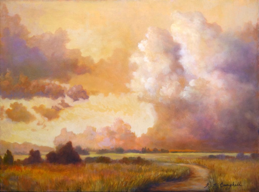 A cloudy sky at sunset